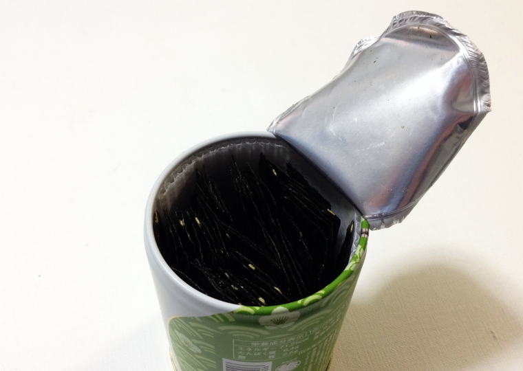 『おつまみ海苔』わさびごまの味　開封
