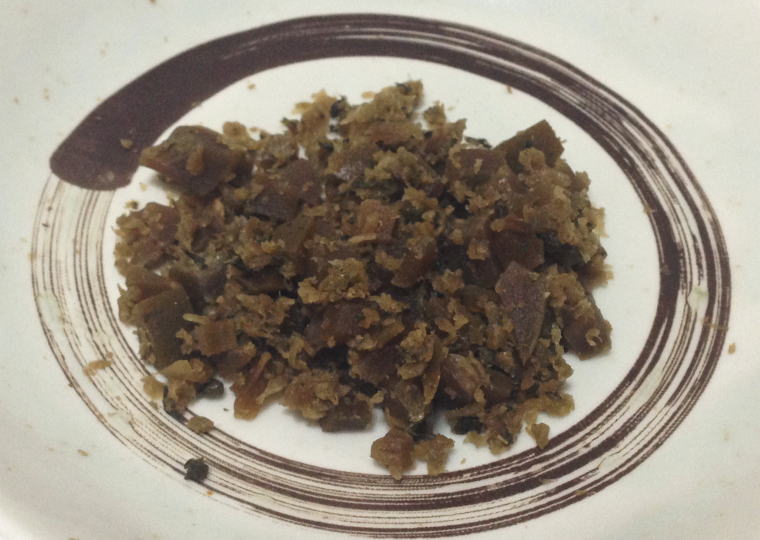 『養肝漬』細かく切ったところ